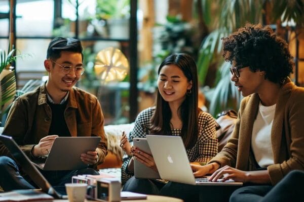 How Insight Global Finance Predicts the Future of Interest Rates in 2024 Professionals discussing finance in a modern office, emphasizing collaboration and interest rate predictions